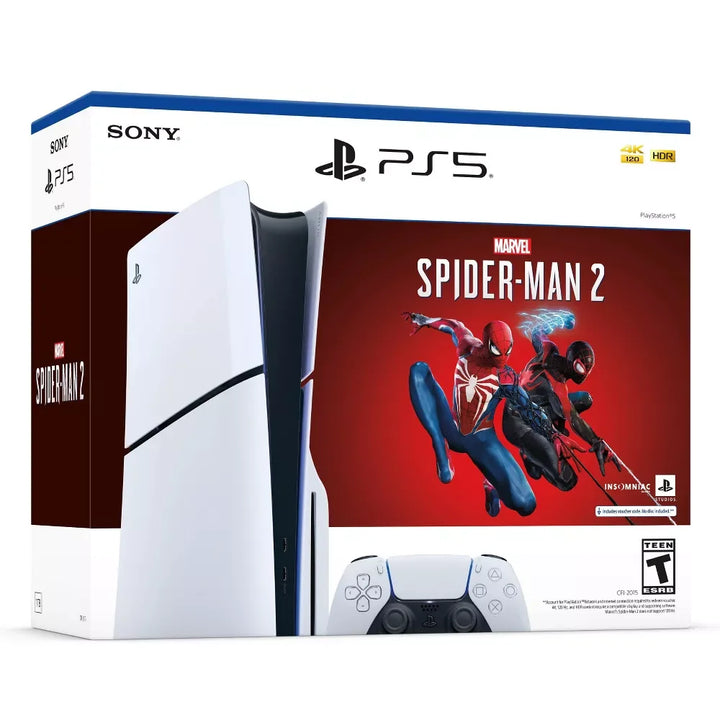 Sony PS5, PlayStation 5 Slim Console Disc Marvel's Spider Man 2 Bundle 1TB - SellerPool