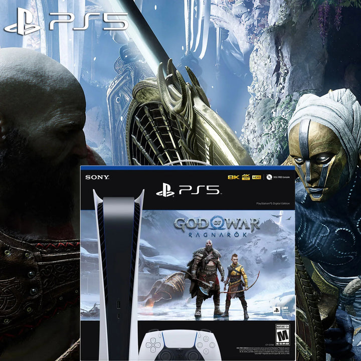 Sony PS5 PlayStation 5 Digital Edition Bundle - God of War Ragnark, Optical Drive Version Games Ultra High Speed PS 5 - SellerPool