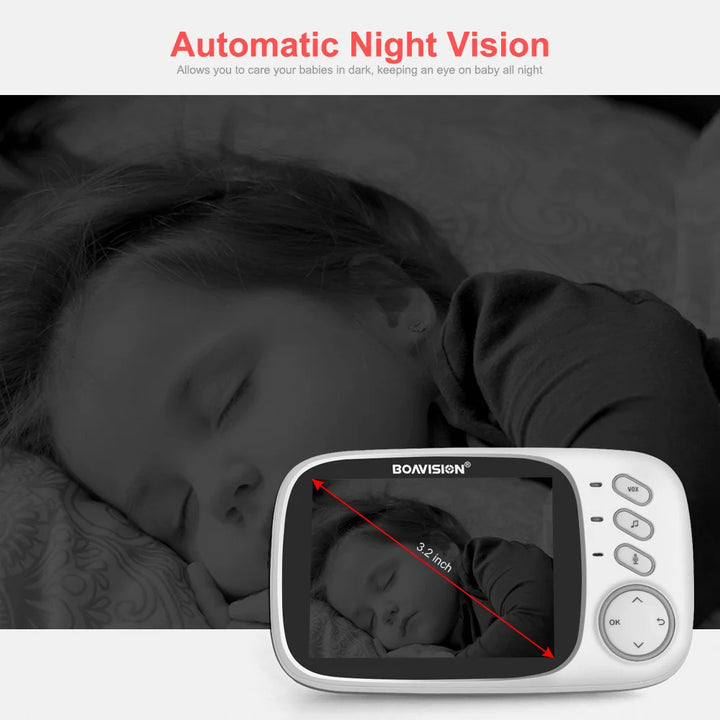 VB603 Video Baby Monitor 2.4G Wireless With 3.2 Inches LCD 2 Way Audio Talk Night Vision Surveillance Security Camera Babysitter - SellerPool