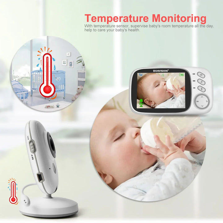 VB603 Video Baby Monitor 2.4G Wireless With 3.2 Inches LCD 2 Way Audio Talk Night Vision Surveillance Security Camera Babysitter - SellerPool