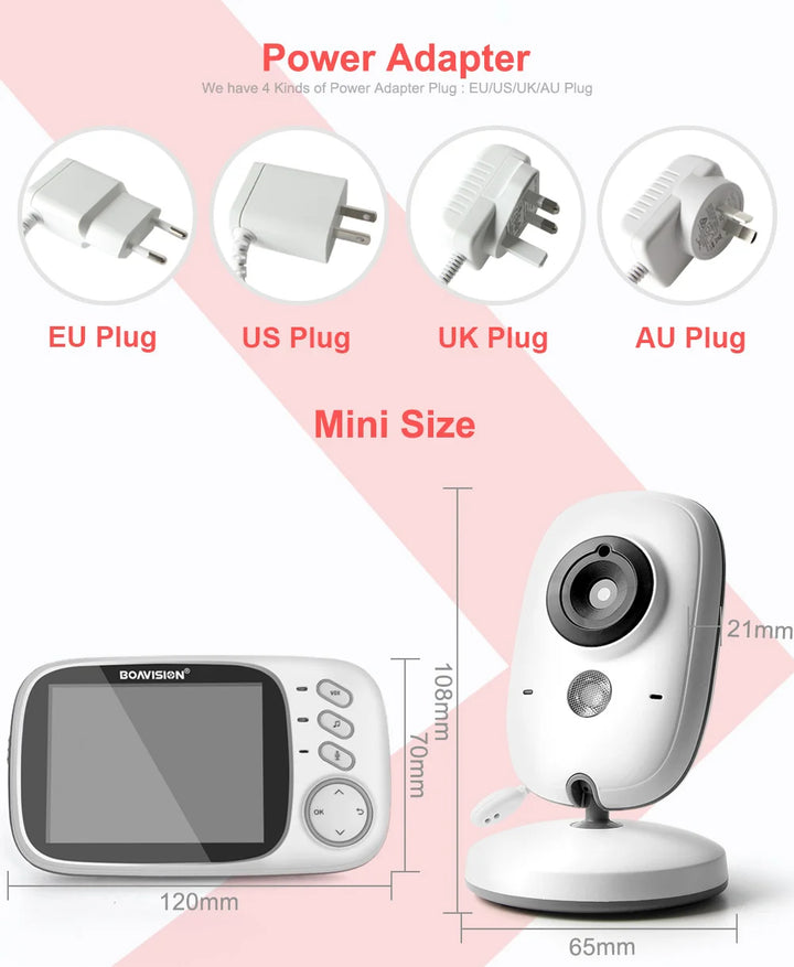 VB603 Video Baby Monitor 2.4G Wireless With 3.2 Inches LCD 2 Way Audio Talk Night Vision Surveillance Security Camera Babysitter - SellerPool