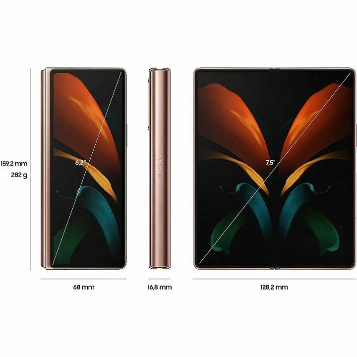 Samsung Galaxy Z Fold 2 Fold2 5G F916N F916U1 7.6" Foldable AMOLED 12GB RAM 256/512GB ROM NFC Snapdragon 95% New Cell Phone - SellerPool