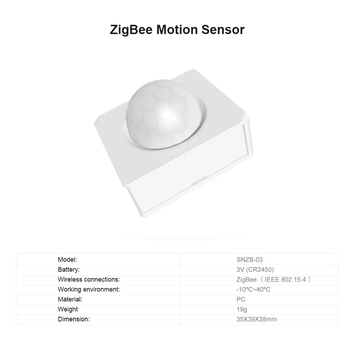 SONOFF SNZB-03 ZigBee Motion Sensor Handy Smart Device Detect Motion Trigger Alarm Work with ZBBridge eWelink Alexa Google Home - SellerPool