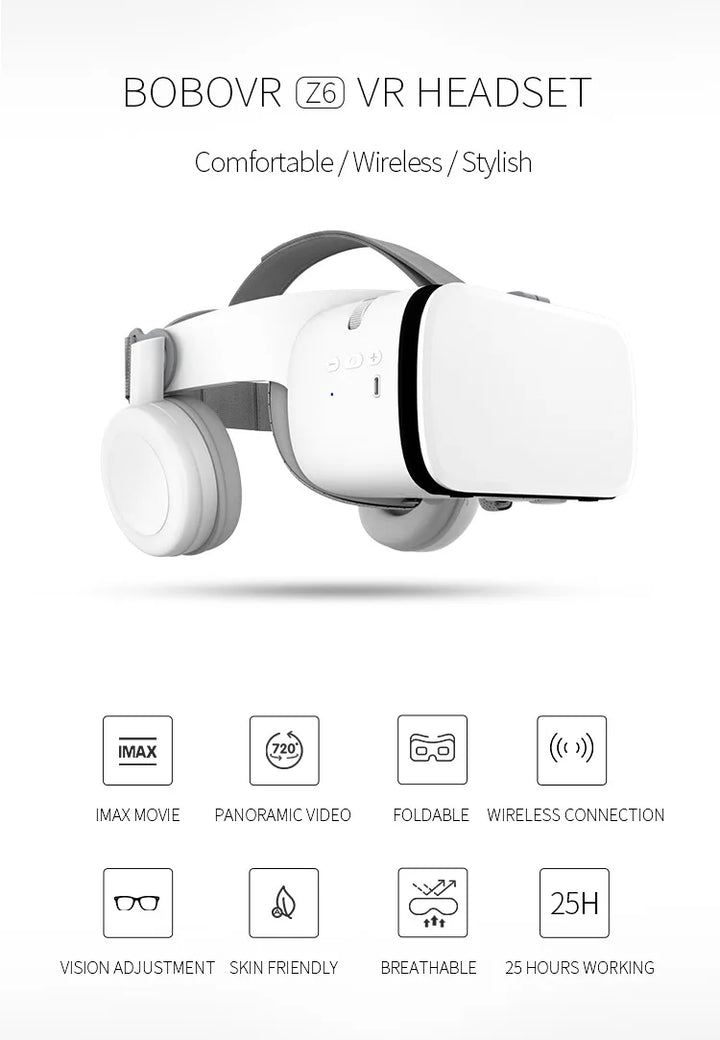 VR box Virtual Reality 3d glasses Headset helmet for Smartphones Cell Phone Mobile 4.7-6.5 inch Bluetooth VR Wireless Rocker - SellerPool