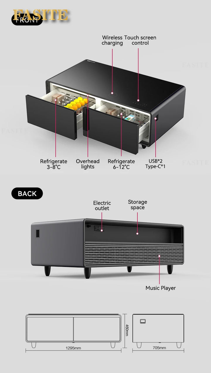 Primst Smart Furniture Mini Bar Multifunctional Refrigerator with Bluetooth Speaker - SellerPool