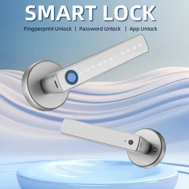 Xsdts Smart Door Lock Handle: Fingerprint, Key Card, Digital Keypad Entry - SellerPool