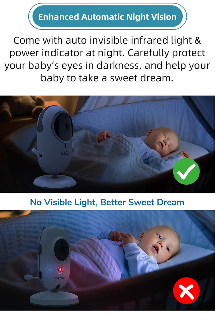 4.3 Inch Video Baby Monitor With Digital Zoom Surveillance Camera Auto Night Vision Two Way Intercom Babysitter Security Nanny - SellerPool