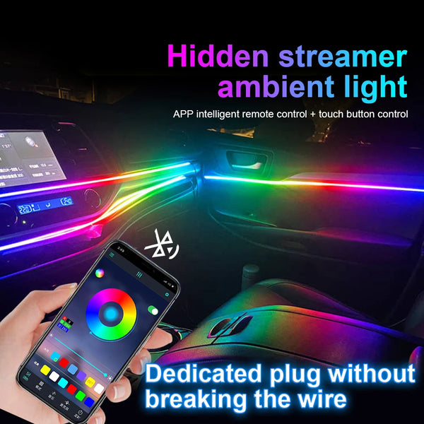 18-in-1 Car Ambient Lights, 213 Colors, LED Strip, Remote-Controlled - SellerPool