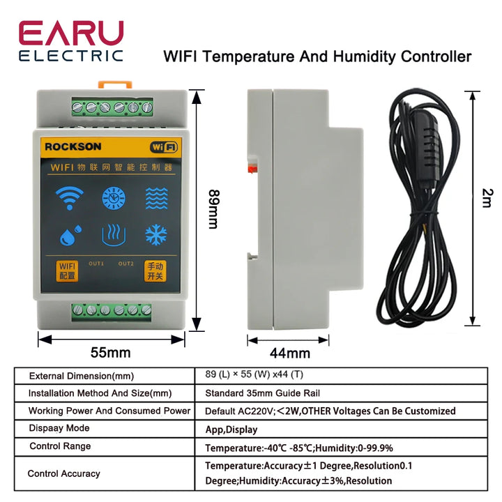 Tuya Wifi Smart Thermostat & Humidity Controller With Water Level & Flow Detection Sensors - SellerPool