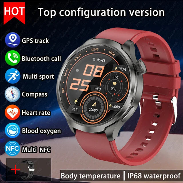 For HUAWEI Outdoor Sports Smart Watch Men 1.85" AMOLED Screen NFC GPS Compass Heart rate Waterproof Bluetooth Call SmartWatch - SellerPool