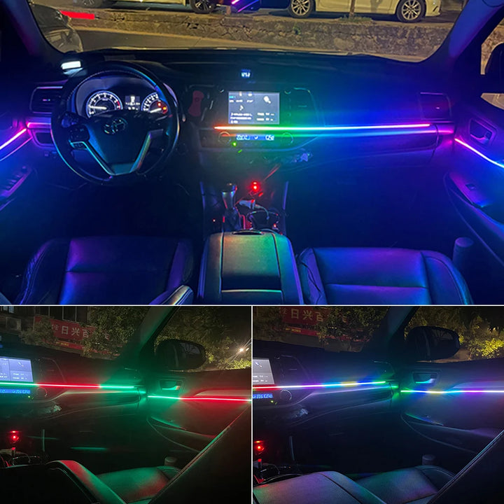 18-in-1 Car Ambient Lights, 213 Colors, LED Strip, Remote-Controlled - SellerPool