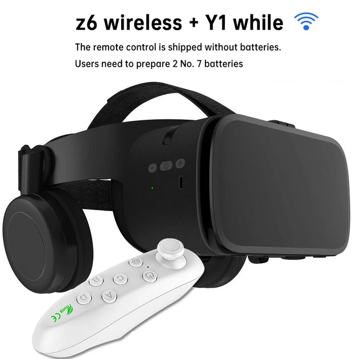 VR box Virtual Reality 3d glasses Headset helmet for Smartphones Cell Phone Mobile 4.7-6.5 inch Bluetooth VR Wireless Rocker - SellerPool