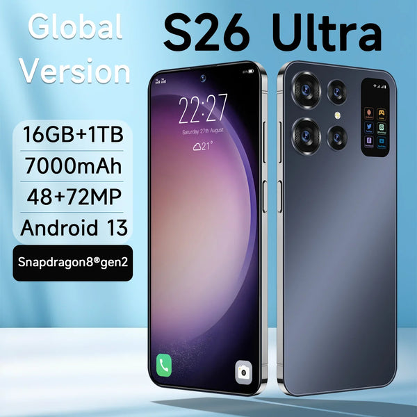 Original S26 Ultra Global Version Unlocked Smartphone Snapdragon8 Gen2 16G+1TB 7000mAh 48+72MP 4/5G Network Android Mobile Phone - SellerPool