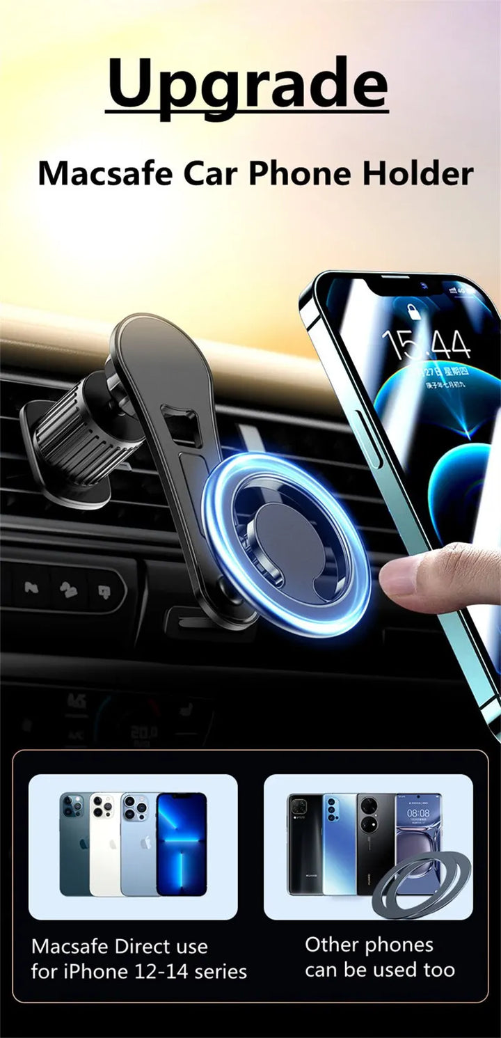 Magnetic Car Phone Holder Stand Magnet Cell Mobile Support Mount GPS Bracket in Car For Macsafe iPhone 15 14 13 Samsung Xiaomi - SellerPool