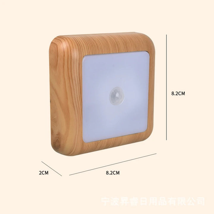 Wood Grain Wireless Battery Led Motion Sensor Night Light for Closet, Cabinet, Stair, and Bedroom - SellerPool