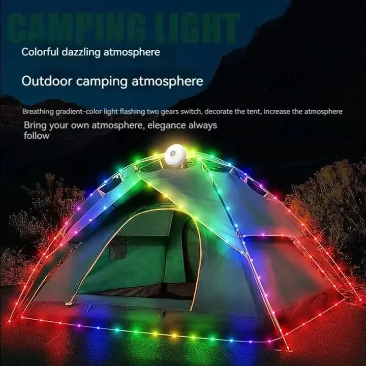 LED Camping Lamp Strip Atmosphere 10M Length Waterproof Recyclable Light Belt Outdoor Garden Decoration Lamp for Tent Room - SellerPool