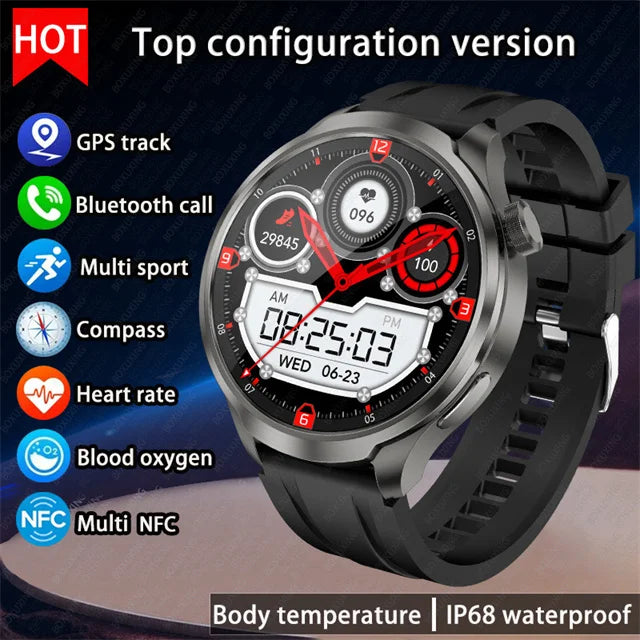 For HUAWEI Outdoor Sports Smart Watch Men 1.85" AMOLED Screen NFC GPS Compass Heart rate Waterproof Bluetooth Call SmartWatch - SellerPool