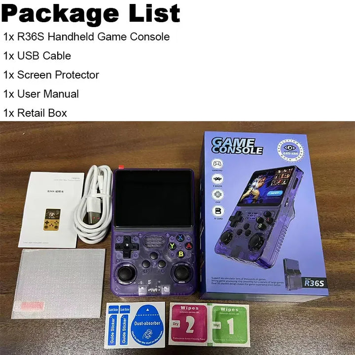 Handheld Game Player R36S Video Game Console 128G Classic Games for Kids Open Source Portable Game Machine Pocket Video Player - SellerPool