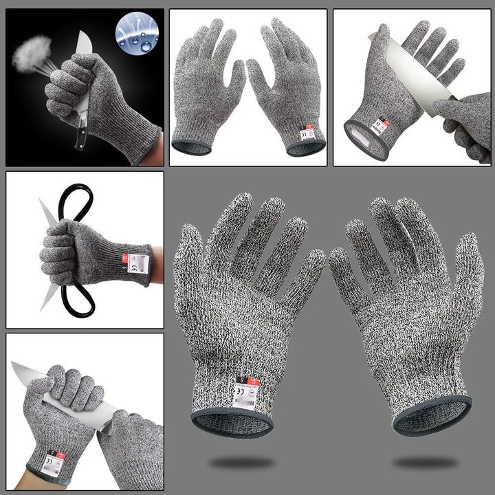 Grade 5 Cut Resistant Gloves Kitchen HPPE Scratch Resistant Glass Cutting Safety Protection for Gardeners - SellerPool