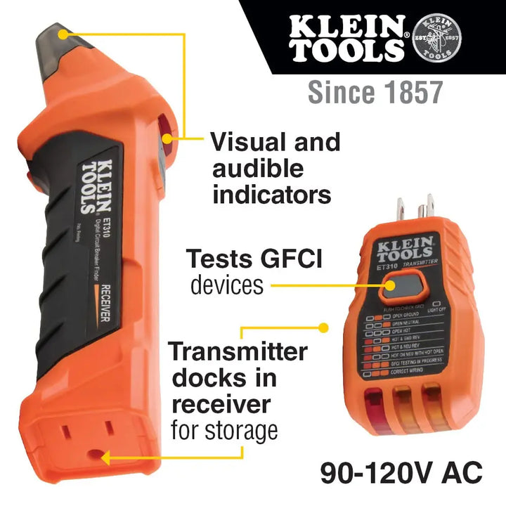 Klein Tools 80101 Home Tester Kit, GFCI Outlet and Receptacle Testers, Multimeter, NCVT, Circuit Breaker Finder, Leads, 6-Piece - SellerPool