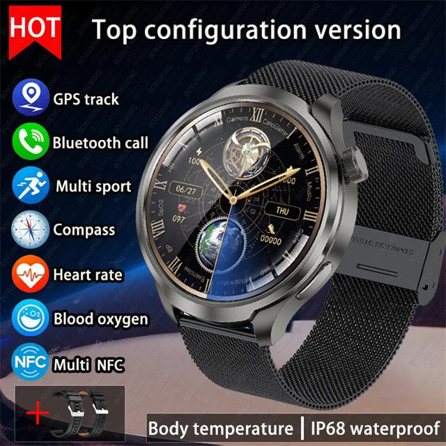 For HUAWEI Outdoor Sports Smart Watch Men 1.85" AMOLED Screen NFC GPS Compass Heart rate Waterproof Bluetooth Call SmartWatch - SellerPool