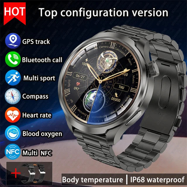 For HUAWEI Outdoor Sports Smart Watch Men 1.85" AMOLED Screen NFC GPS Compass Heart rate Waterproof Bluetooth Call SmartWatch - SellerPool