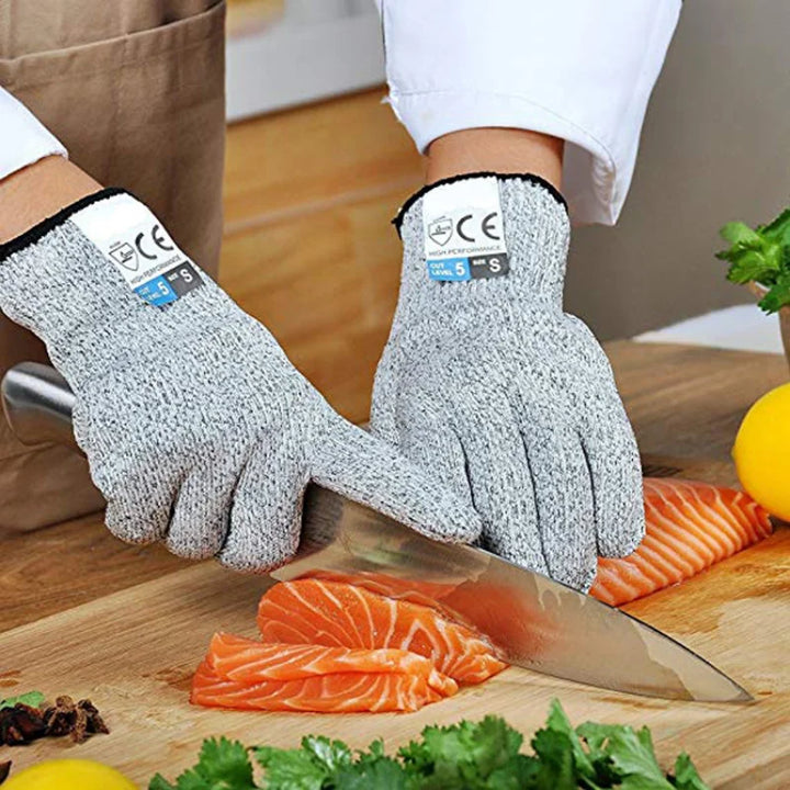 Grade 5 Cut Resistant Gloves Kitchen HPPE Scratch Resistant Glass Cutting Safety Protection for Gardeners - SellerPool