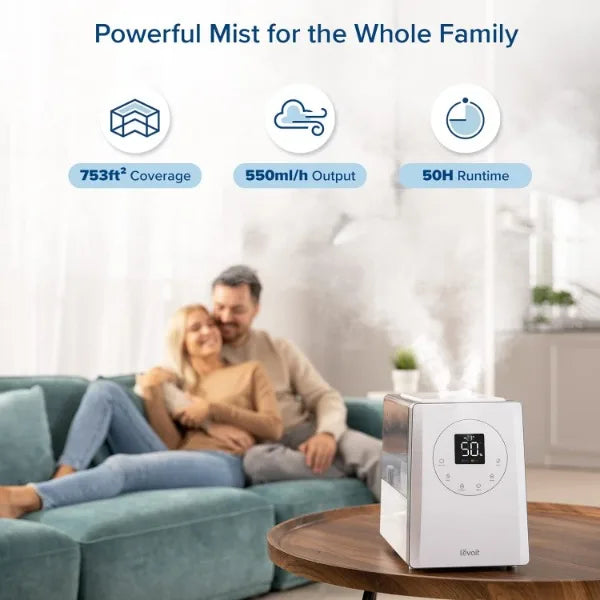 Levoit Lv600s Smart Humidifier: 6l Capacity, Warm & Cool Mist, Covers 753ft² - SellerPool