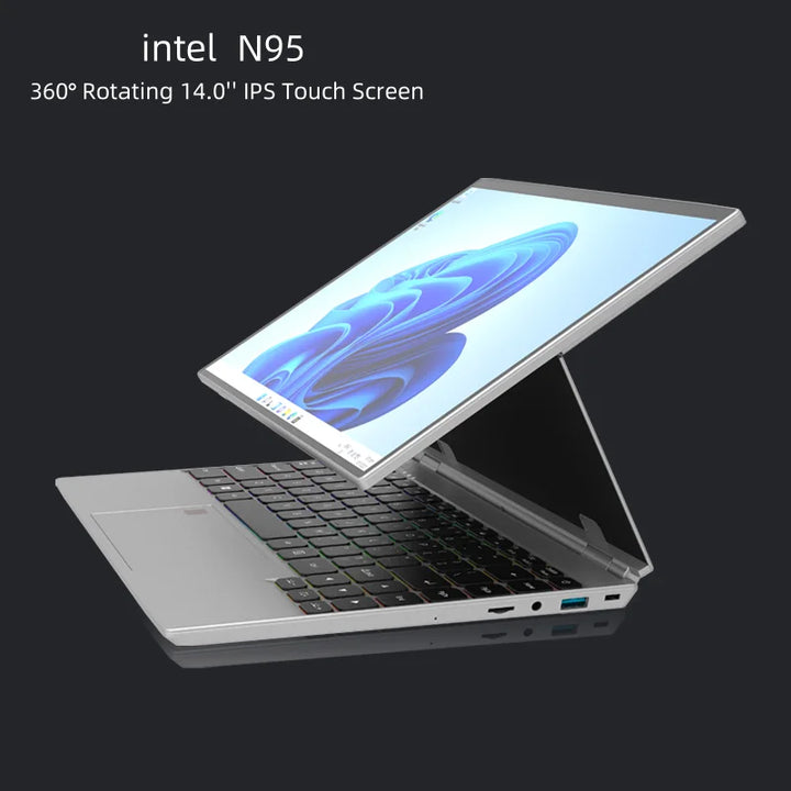 360° Rotating 14.0'' IPS Touch Screen 32G 128G-1T Laptop N95 Windows 11 Notebook 4 In 1 Tablet Business Office Slim Touch ID RGB - SellerPool