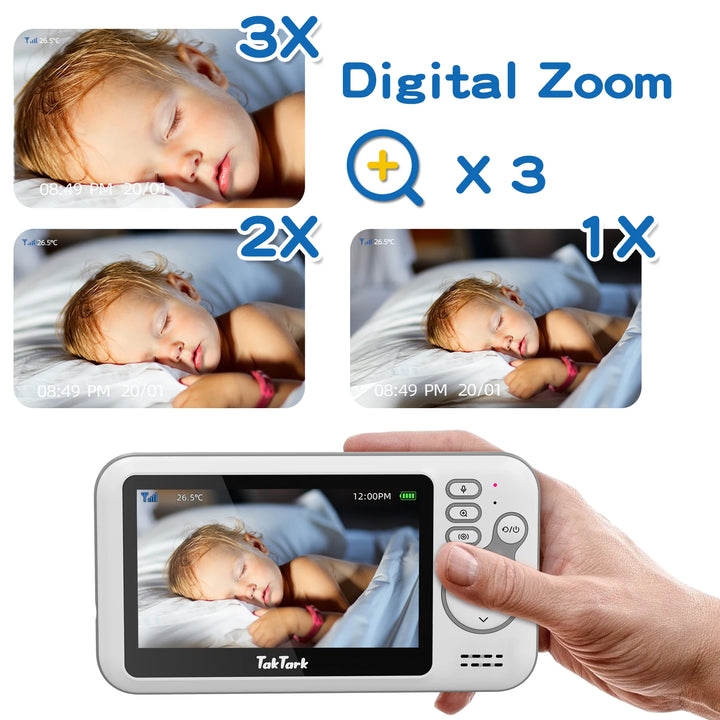 4.3 Inch Video Baby Monitor With Digital Zoom Surveillance Camera Auto Night Vision Two Way Intercom Babysitter Security Nanny - SellerPool