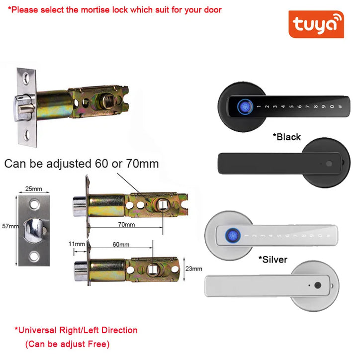 Xsdts Smart Door Lock Handle: Fingerprint, Key Card, Digital Keypad Entry - SellerPool