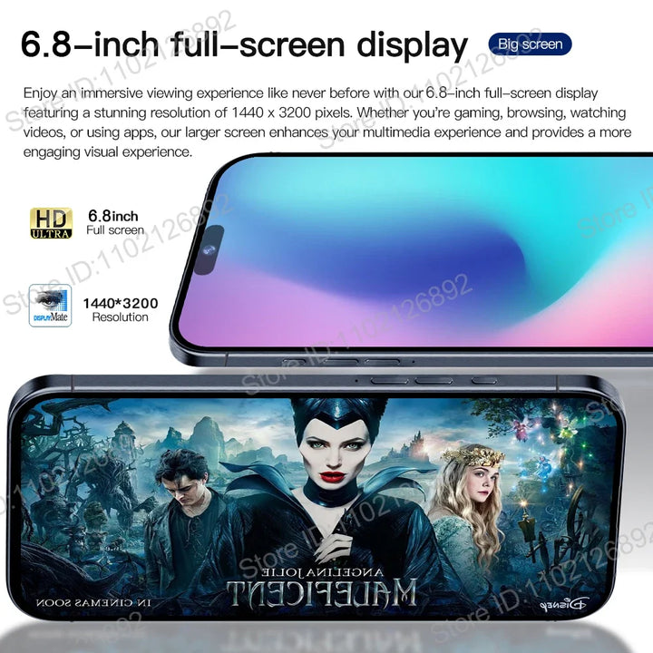 Brand New Original 16GB+1TB For Smartphone 6.8 inch XS16 Pro Full Screen 4G 5G Cell Phone 6800mAh Mobile Phones Global Version - SellerPool