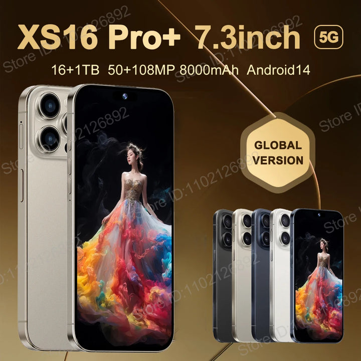 Original For Brand New XS16 Pro+ Smartphone 7.3 inch Full Screen 4G 5G Cell Phone 8000mAh Mobile Phones Global Version - SellerPool