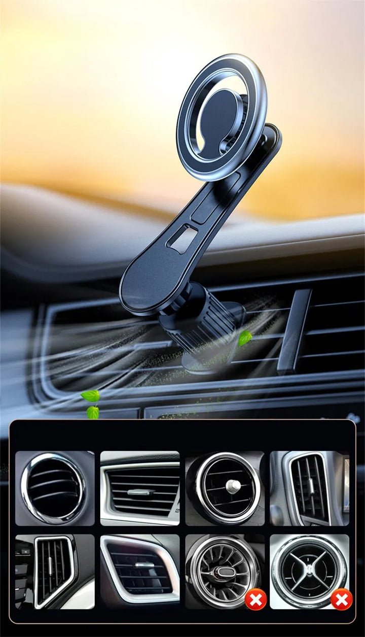 Magnetic Car Phone Holder Stand Magnet Cell Mobile Support Mount GPS Bracket in Car For Macsafe iPhone 15 14 13 Samsung Xiaomi - SellerPool