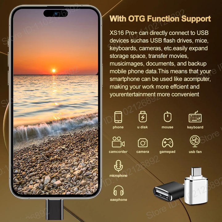 Original For Brand New XS16 Pro+ Smartphone 7.3 inch Full Screen 4G 5G Cell Phone 8000mAh Mobile Phones Global Version - SellerPool