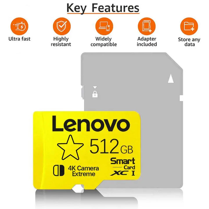 Lenovo Class10 Micro TF SD Card 2TB 1TB Memory Card High Speed SD Card 512GB For Nintendo Switch Games Ps4 Ps5 Laptop Steam Deck - SellerPool