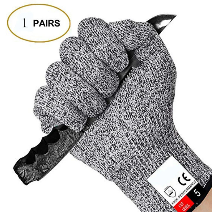 Grade 5 Cut Resistant Gloves Kitchen HPPE Scratch Resistant Glass Cutting Safety Protection for Gardeners - SellerPool