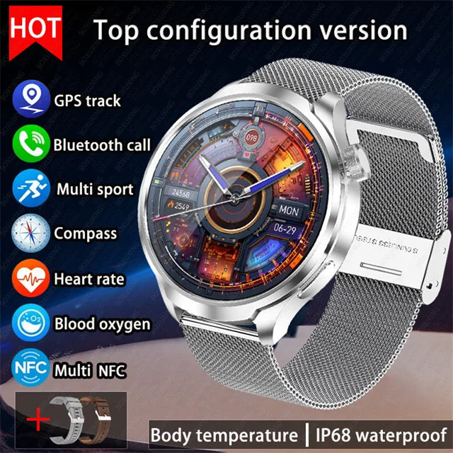 For HUAWEI Outdoor Sports Smart Watch Men 1.85" AMOLED Screen NFC GPS Compass Heart rate Waterproof Bluetooth Call SmartWatch - SellerPool