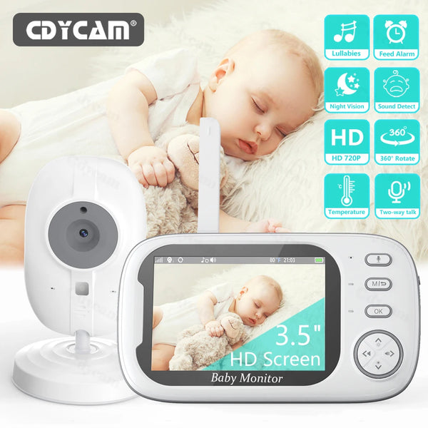 Cdycam New 3.5 inch Wireless Video Baby Monitor Night Vision Temperature Monitoring 2 Way Audio Talk Baby Nanny Security Camera - SellerPool