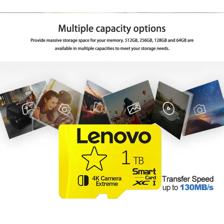 Lenovo Class10 Micro TF SD Card 2TB 1TB Memory Card High Speed SD Card 512GB For Nintendo Switch Games Ps4 Ps5 Laptop Steam Deck - SellerPool