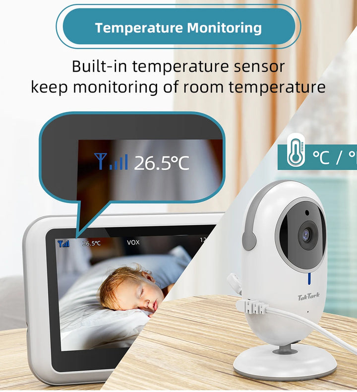 4.3 Inch Video Baby Monitor With Digital Zoom Surveillance Camera Auto Night Vision Two Way Intercom Babysitter Security Nanny - SellerPool