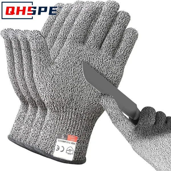 Grade 5 Cut Resistant Gloves Kitchen HPPE Scratch Resistant Glass Cutting Safety Protection for Gardeners - SellerPool