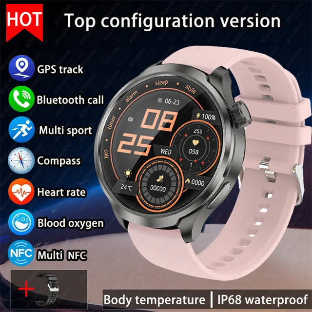 For HUAWEI Outdoor Sports Smart Watch Men 1.85" AMOLED Screen NFC GPS Compass Heart rate Waterproof Bluetooth Call SmartWatch - SellerPool