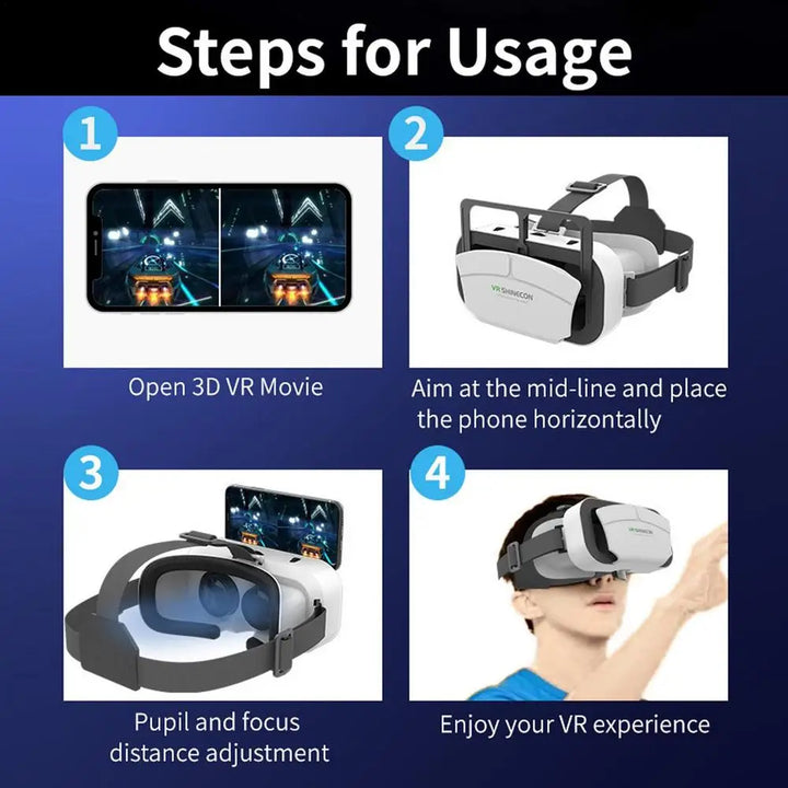 1PC VR Glasses Dissipate Heat 3D VR Headset VR Virtual Reality For 4.5-7.0 Inch IOS Smart Phones 3D Glasses Box - SellerPool