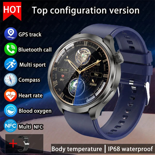 For HUAWEI Outdoor Sports Smart Watch Men 1.85" AMOLED Screen NFC GPS Compass Heart rate Waterproof Bluetooth Call SmartWatch - SellerPool