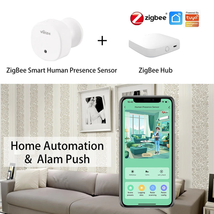 Zigbee/wifi Mmwave Human Presence Sensor: Radar Motion Detection & Illuminance for Smart Home - SellerPool