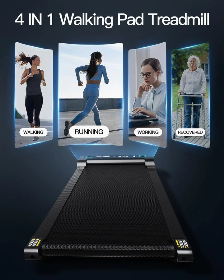 Walking Pad 4 in 1 Treadmill for Home, 2.5HP Under Desk Treadmill with Remote Control, Desk Treadmill up to 3.8 MPH Speed - SellerPool