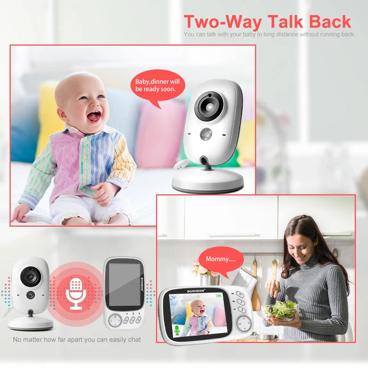 VB603 Video Baby Monitor 2.4G Wireless With 3.2 Inches LCD 2 Way Audio Talk Night Vision Surveillance Security Camera Babysitter - SellerPool