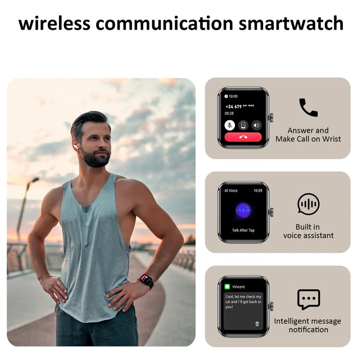 IOWODO Smart Watch 1.85” Full Touch HD Smartwatch Bluetooth Calling 100+ Sport Fitness Tracking Watch with Voice Assistant - SellerPool