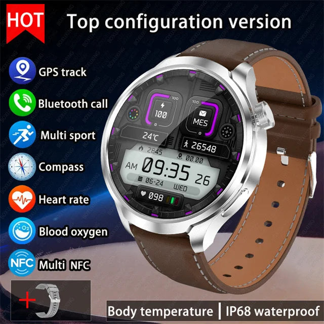 For HUAWEI Outdoor Sports Smart Watch Men 1.85" AMOLED Screen NFC GPS Compass Heart rate Waterproof Bluetooth Call SmartWatch - SellerPool